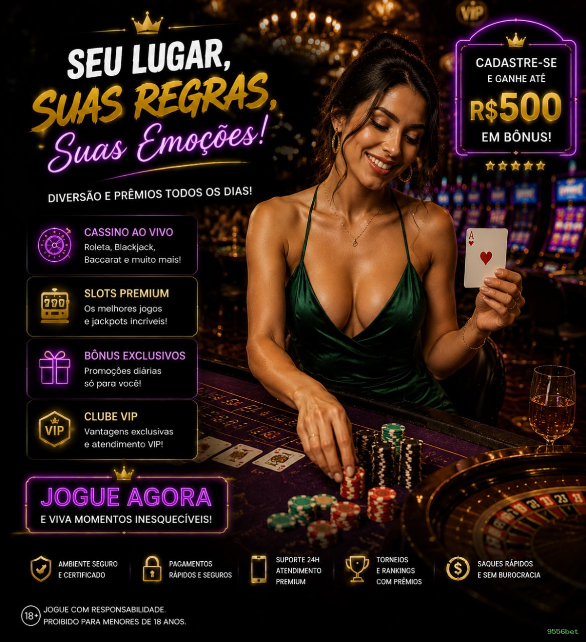 Imagem promocional do cadastro da 9556bet